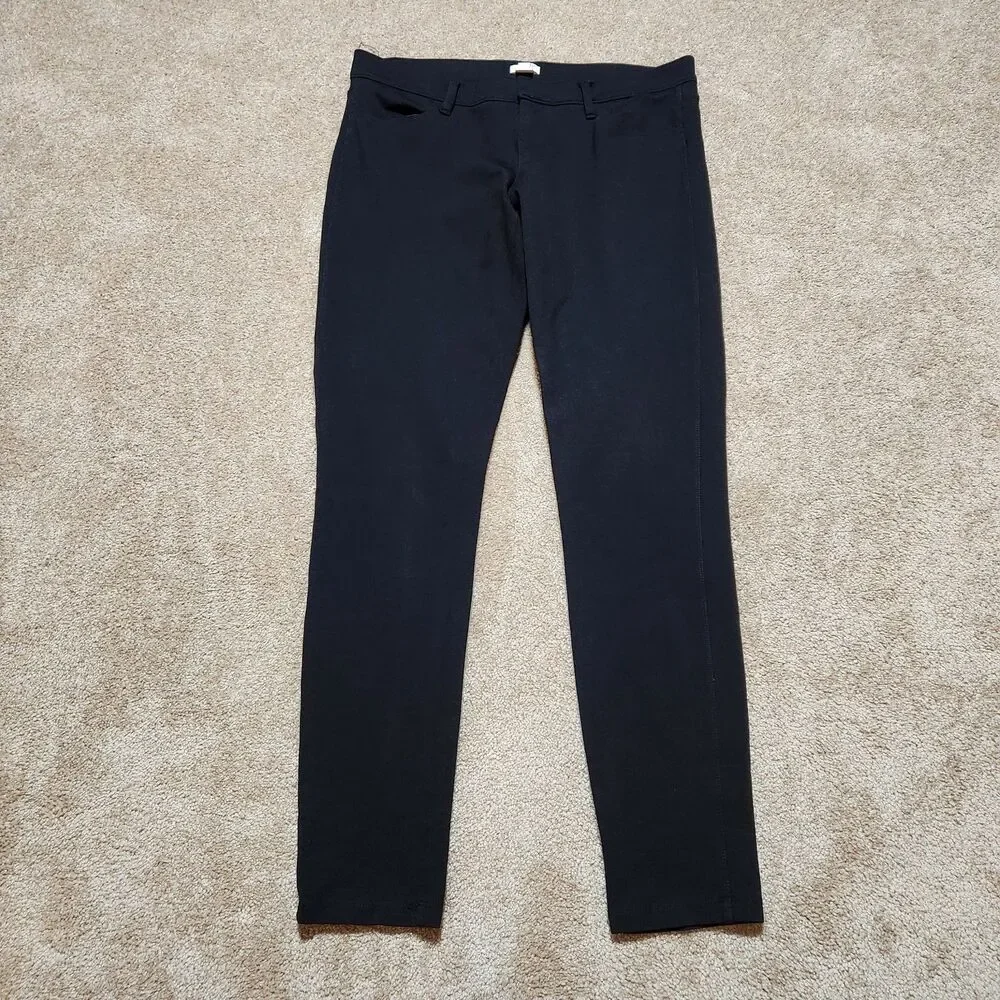 J. Crew Pants Women 8 Low Rise Black Slim Straight Stretch